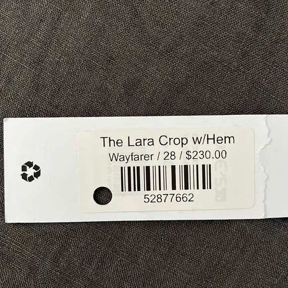 JOE’S JEANS - The Lara Crop/Ankle w/hem, Wayfarer, Size 28 - NEW WITH-TAGS - Picture 9 of 9